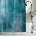 thumbnail image 2 of Teal Blue Fabric Shower Curtain Modern Abstract Art Washable Shower Curtains for Bathroom, Waterproof Bath Curtain with Hooks Home Decor 36x72in, 2 of 8
