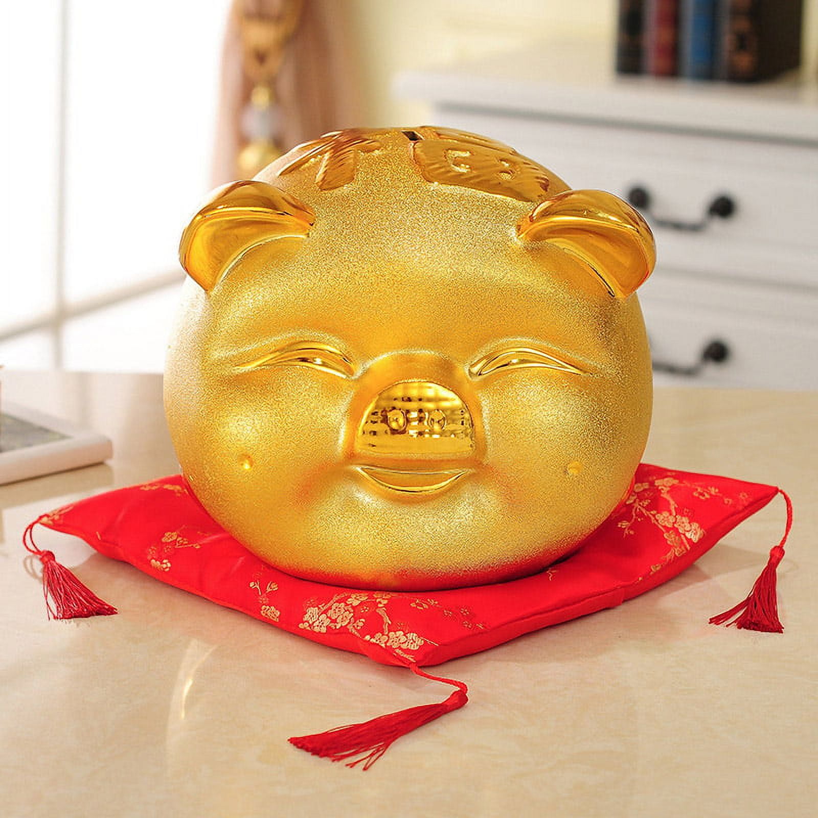 Ceramic Golden Piggy Bank