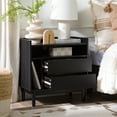 thumbnail image 5 of Walker Edison Mid-Century Modern 2-Drawer Wood Nightstand, Solid Black, 5 of 17