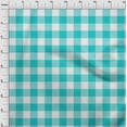 thumbnail image 3 of oneOone Polyester Lycra Turquoise Blue Fabric Gingham Check Sewing Craft Projects Fabric Prints By Yard 56 Inches Wide, 3 of 4