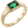 thumbnail image 1 of Natural Green Emerald Diamonds Rings Engagement Wedding Band for Women Promotion, 1 of 1