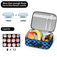 thumbnail image 5 of Blue and Black Wavy Checkered Pattern Insulated Lunch Bag Teens,Bento School Lunch Bag for Teens for Work,Picnic or Travel 10.6x7.7x4.3 Inches,12 Can Capacity, 5 of 6