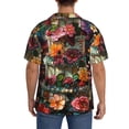 thumbnail image 7 of Goofa Stained Glass Floral Cake Printed Men's Casual Short-sleeved Shirt,Lightweight Breathable Button-down,Summer Casual men's top,Versatile Fashion shirt-XX-Large, 7 of 7