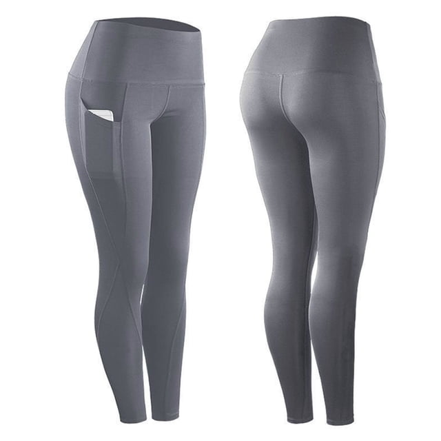 Pantalones de yoga para mujer talla grande - Poliéster y spandex, cintura alta, leggings de fitness para gimnasio - S-XXXL