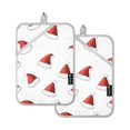 thumbnail image 7 of Yayeee Pot Holders Kitchen Heat Resistant with Pocket 7"x9.8" Cotton Oven Cooking Hot Pads, Cute Santa Hats Pattern, 7 of 7