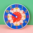 thumbnail image 1 of OUNONA 3Pcs Clock Learning Wooden Clock Toys For Hand-eye Coordination In Childhood Education, 1 of 8