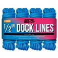thumbnail image 1 of Better Boat Dock Lines Boat Ropes for Docking 1/2" Line Braided Rope 25 foot Nylon Rope Blue 4 Pk, 1 of 7