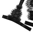 thumbnail image 3 of Conjunto de ropa interior sexy Traje sexy de encaje suave con tirantes cruzados con liga, S, Negro sidaley XX000121-01, 3 of 7