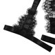 thumbnail image 3 of Conjunto de ropa interior sexy Traje sexy de encaje suave con tirantes cruzados con liga, S, Negro tholdsy XX000121-01, 3 of 7