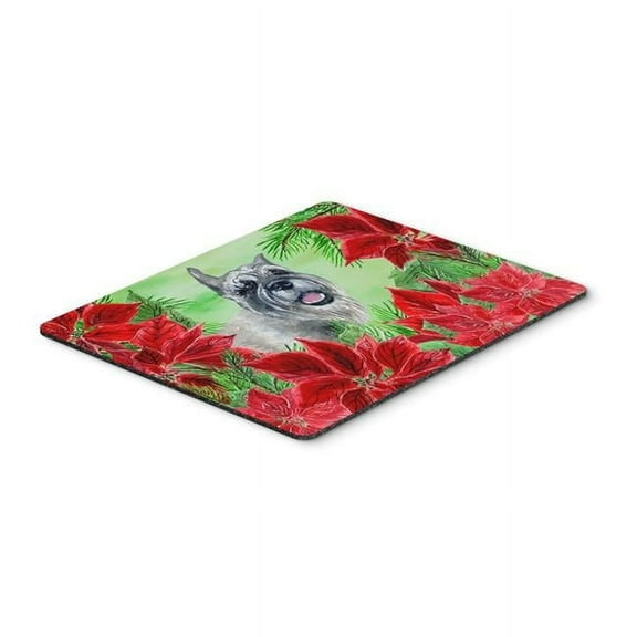 Schnauzer Poinsettas Mouse Pad, Hot Pad or Trivet