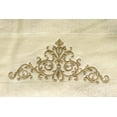 thumbnail image 3 of Marina Decoration Premium Luxury Decor Ultra Soft 100% Cotton Embroidered Bathroom Modern 3 Piece Towel Set, Gold Blazon with Cream Base Pattern, 3 of 9