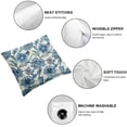 thumbnail image 4 of Nawypu Blue Floral Pillow Covers Set of 2 Rustic Light Blue Green Chinoiserie Flowers Leaves Birds Print Decorative Outdoor Pillowcases Farmhouse Holiday Throw Cushion Cases Decor for Couch Sofa Bed, 4 of 6