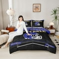 thumbnail image 4 of Castle Fairy Football Print 3 Pieces Queen Comforter Set for Kids Children Teens,Sport Theme Ultra Soft Bedding Sets,Ball Gamer Bedding Comforter Set Breathable,Ultra Soft Home Decor,Reversible, 4 of 8