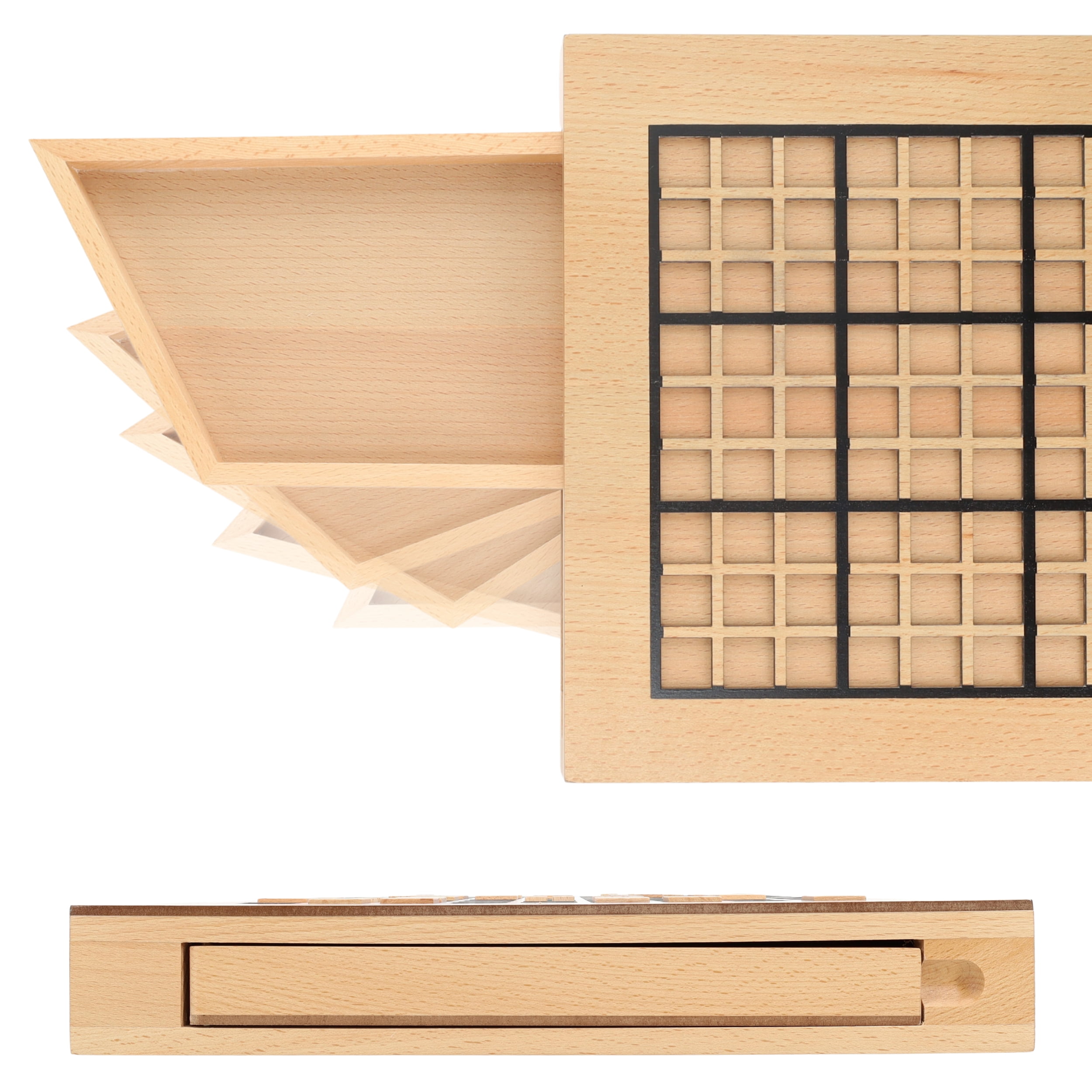 WE Games Wooden Sudoku Puzzle Board Game with Pull Out Drawers - 11 in