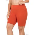 thumbnail image 5 of 2 Packs of Zenana Womens & Plus Soft Cotton Stretch Mid Thigh Length Fitness Sport Biker Shorts, 5 of 5