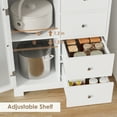 Homfa 64.1'' Kitchen Pantry with Microwave Shelf, 4 Drawers Storage