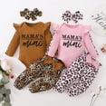 thumbnail image 7 of HWJAD Newborn Baby Girl Clothes, Infant Girl Outfits Long Sleeve Ruffle Romper + Floral Pants + Headband Set, 7 of 7