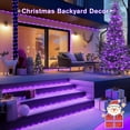 thumbnail image 4 of Guirnalda de luces solares JMEXSUSS 200 LED, 20 m, color morado, resistente al agua, 4 of 7