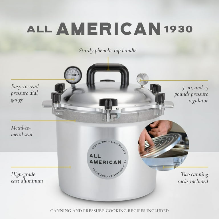 All American Large Gauge Weight 21.5 Quart Pressure Cooker Canner