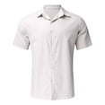 thumbnail image 5 of Yuncity Polo T Shirts For Men Casual Button Up Linen Shirt Everyday Wear Loose Fit Solid Color Fall Tee Shirts Mens Xxxxxl, 5 of 5