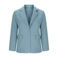 thumbnail image 6 of Ltctricy Women's Oversized Blazers Business Casual Lapel Long Sleeve Button Solid Color Suit Jackets Work Office Outwear Coats(Light Blue,X-Large), 6 of 7