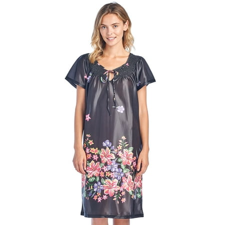 

Casual Nights Women s Round Neck Mu-Mu Housecoat Lounger