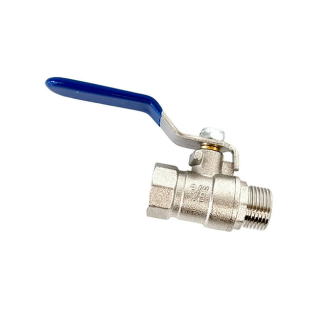 Válvula de bola de 3/8" con conexión estándar y manija para controlar el flujo , Mango azul