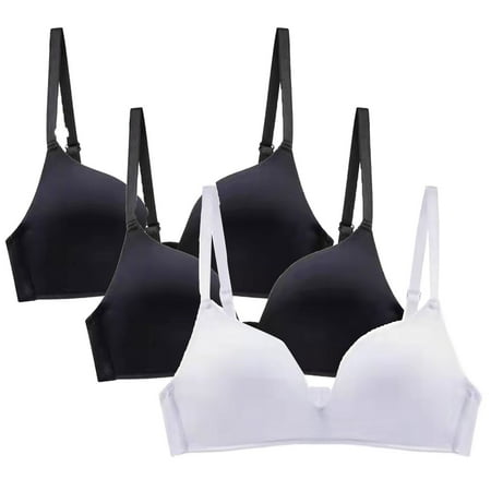 XFLWAM 3PCS Bra for Women s Wire Free Underwear Bra Everyday Comfy Bras Lift Support Push Up Seamless Bra No Underwire Bralettes