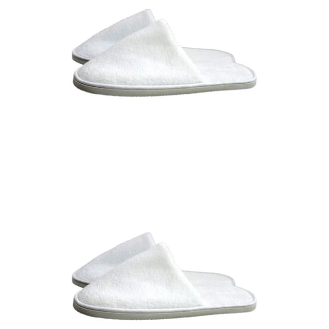 Zapatillas de hotel desechables Sonducket 10 pares de lana Coral para hombre y mujer zapatos cálidos color sólido Blanco 2Conjunto