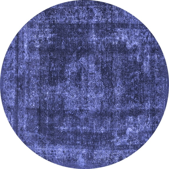 Ahgly Company Indoor Round Oriental Blue Industrial Area Rugs, 5' Round