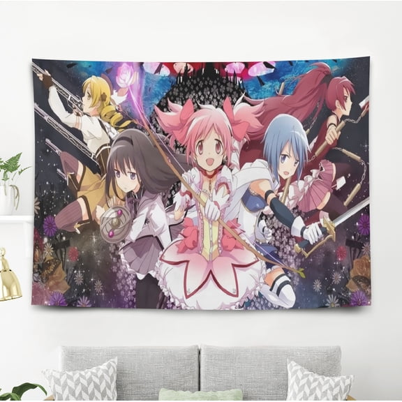 Tapestry for Puella Magi Madoka Magica wall hanging Bedroom Dorm Funny Poster Backgrounds Banner Party Wall Art Decorations Kids Girls Teens Gifts 40×60 inch