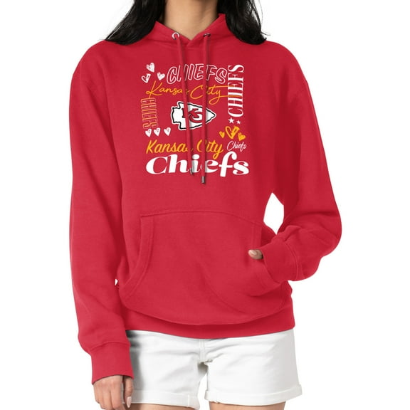 Women's G-III 4Her by Carl Banks Red Kansas City Chiefs Collage Graphic Fleece Pullover Hoodie