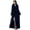 Navy, variant on CoCopeaunts Women's Lapel Fleece Bathrobe Soft Plush Spa Robe Warm Pajamas with Pockets Soft Pjs Loungewear for Women