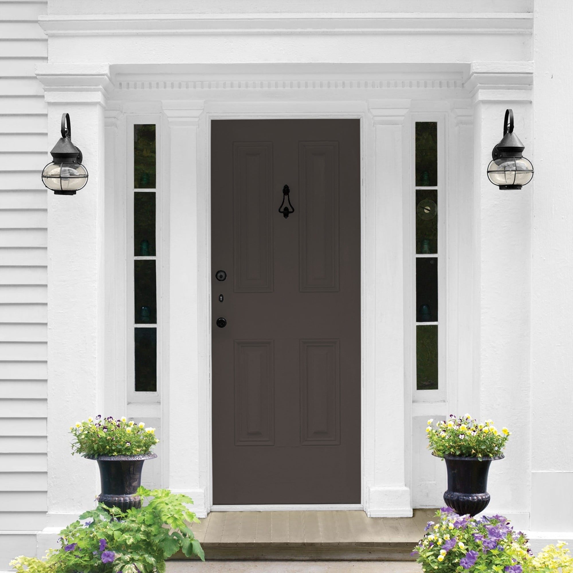 Glidden HEP Phantom Mist / Brown Semi-Gloss Exterior Paint with Primer, 1 Gallon