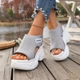 thumbnail image 4 of Elvqul Womens Beach Sandals Ankle Strap Walking Platform Wedge Sandals Summer Outdoor Dressy Casual Holiday Open Toe Shoes for Women, 4 of 9