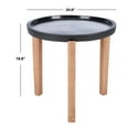 thumbnail image 4 of SAFAVIEH Contemporary Easy to Clean Acacia Wood and Concrete Round End Table, Natural/Black, 4 of 7
