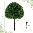 thumbnail image 3 of Gymax 2PCS 28'' Artificial Boxwood Topiary Ball Tree Set w/Ground Spike Sun-Protective, 3 of 10