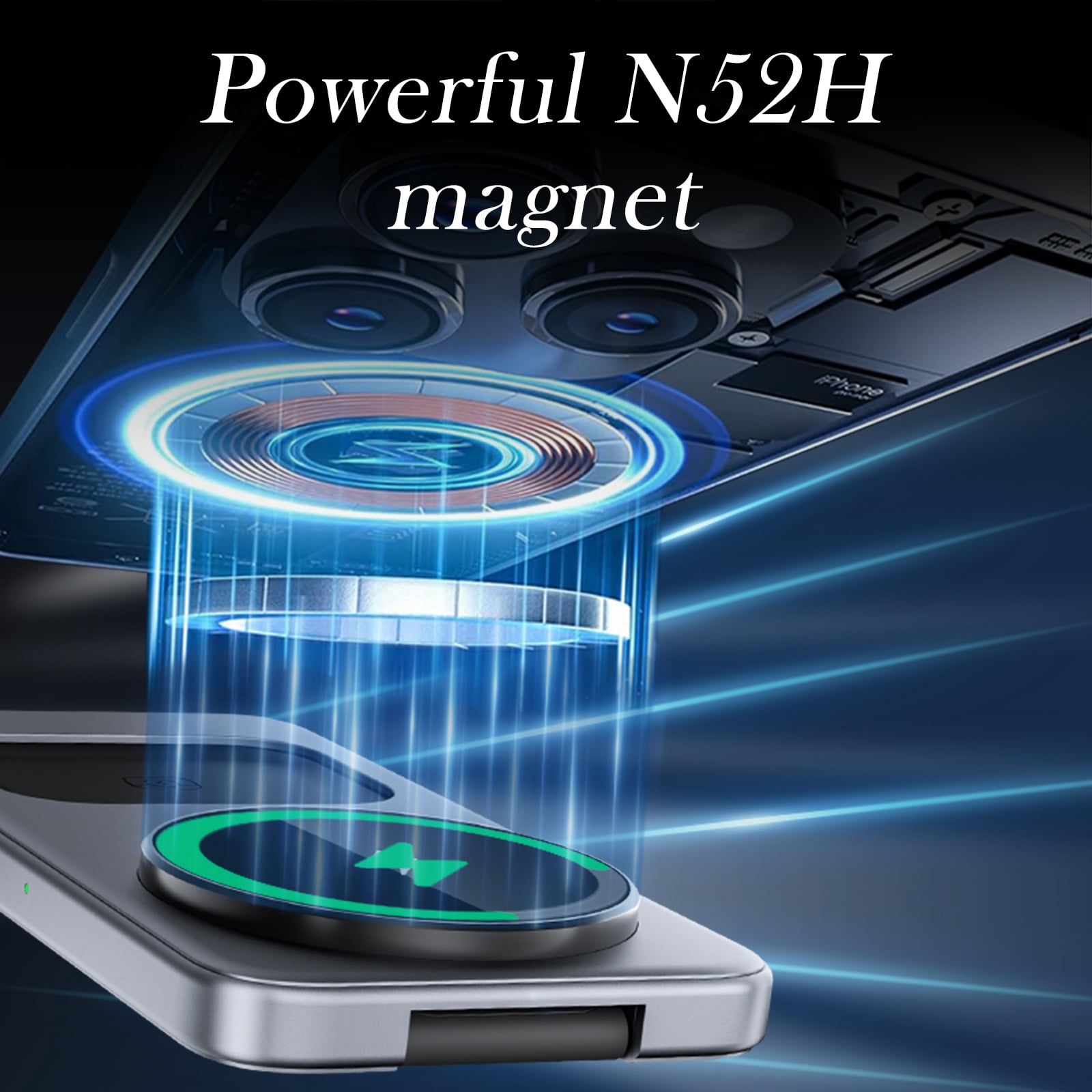 3-in-1 Magnetic Wireless Charging Station, Foldable Fast Charger Stand Compatible with MagSafe iPhone 17-12, Android Phones, Apple Watch & AirPods