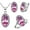 Pink, variant on Big Oval Shape Crystal Drop Pendant Necklace, Earrings and Rings Wedding Jewelry Set for Bridal Women Birthday Anniversary T482 (Pink, 6)