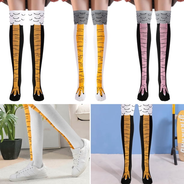 Calcetines Con Patas De Pollo Para Mujer, Calcetines Hasta La Rodilla Hasta El Muslo, Regalos Locos Divertidos Novedosos