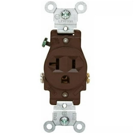 Leviton 100-05801-0SP Pro-Grade Single Grounding Outlet, Brown