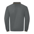 thumbnail image 6 of KKBOTIVE Long Sleeve Polo Shirts for Men Collared Performance Shirts Casual Button Up Workwear Pullover Fashion Fall Spring Clothing Mens Outfit , Grey Size: L, 6 of 7