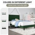 thumbnail image 5 of 4 EVER WINNER Twin Size Bed Frame, Twin Size Upholstered Platform Bed Frame with Vertical Channel Tufted Headboard, Green Twin Bed Frame, Green, 5 of 8