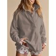 thumbnail image 6 of Sweatshirt for Women Oversized Casual Long Sleeve Button Henley Neck Pullover Tops Outfits Clothes Camel Color M, 6 of 8