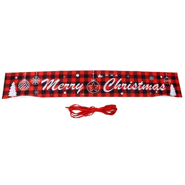 Decoraciones navideñas para vallas, accesorios decorativos navideños rojos y negros para interiores y exteriores, estilo 1