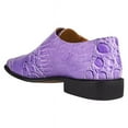 thumbnail image 3 of LIBERTYZENO Mens Dress Shoes Croco Print Genuine Leather Adult Monkstrap Dress Shoes Grace Purple 11, 3 of 6