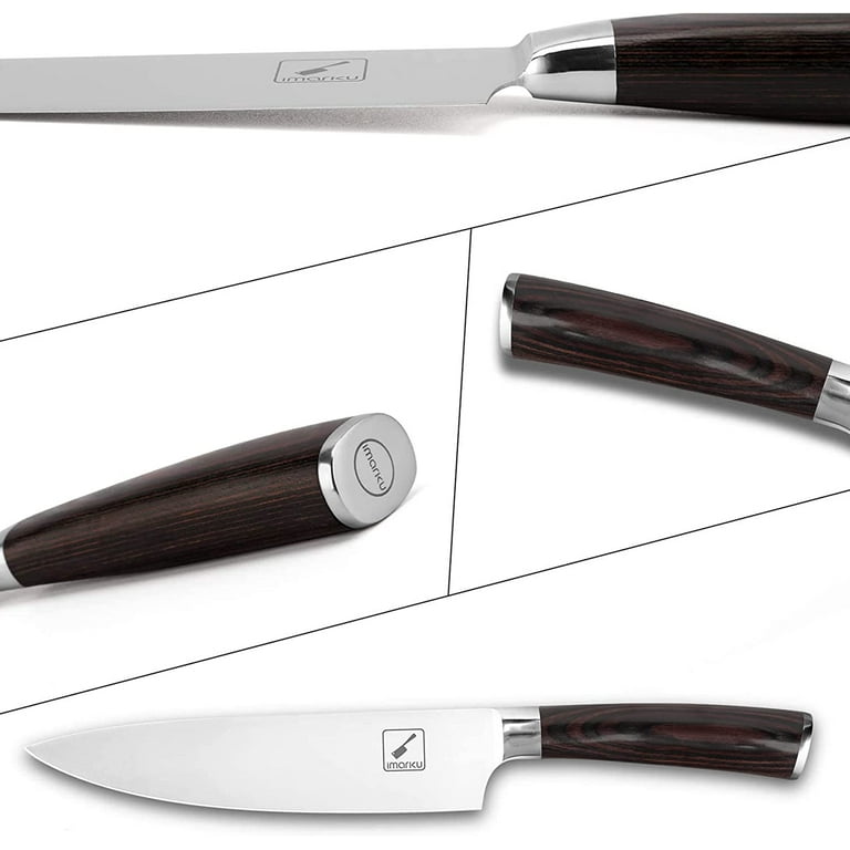 imarku Knife - Paring Knives and Chef Knife, 3.5 Inch Small Kitchen Knife  and 8 Inch Pro Single Edge Kitchen Knife, Ergonomic Pakkawood Handle, Ultra
