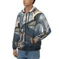 thumbnail image 3 of Wukai Mountain White Dragon Print Men's Zip-Up Hoodie,Fleece Full-Zip Hoodie for Men, Hooded Sweatshirt-Small, 3 of 5