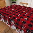 thumbnail image 5 of Duangreer Christmas Rectangle Tablecloth, White Snowman Red Checkered Print Waterproof Wrinkle Resistant Table Cover with for Party Picnic Decor, 60 x 84 Inch, 5 of 6