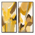 thumbnail image 2 of Designart "Retro Charm in Mustard Yellow Revival I" Abstract Liquid Ink Framed Wall Art Set Of 2 - Modern Yellow Gallery Wall Frame Set For Home Decor, 2 of 6